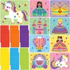 Naozinebi Unicorns & Princesses Foam Sticker Art Craft Kit Geometry Shapes EVA Foam Stickers for Boys Girls Kids DIY Creative Home School Art Class Supplies