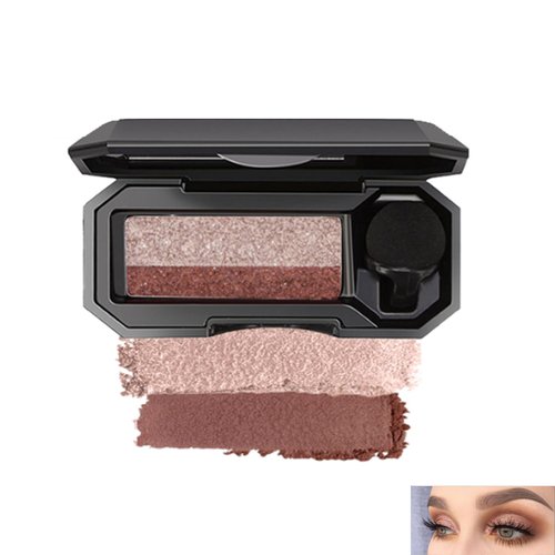 Reepic Cosmer New Dual Color Eyeshadow,Two Color Eye Shadow Plate Waterproof Eyeshadow,Perfect Two Tone Eyeshadow,Highly Pigmented Powder Eyeshadow Glitter (#1)