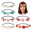 Cinaci 6 Pack Handmade Adjustable Rose Flower Wreath Headbands Crown Tiara Garland Wedding Party Headpiece for Women Brides Bridesmaids Baby Girls Teens