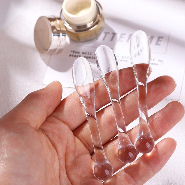 3Pcs Gold Makeup Sticks Mud Mixing Tool, Acrylic Cosmetic Spatulas Scoop Face Cream Spoons Portable Mask Stick Cosmetic Mask Spoon SpatulasFace Skin Care
