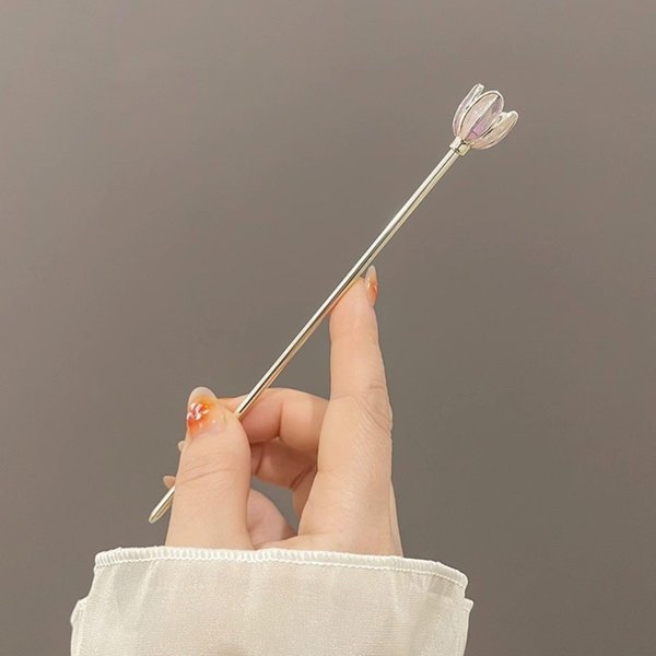 Metal Tassel Hair Pin Flower Hair Pins Tulip Flower Hair Stick for Women Girls