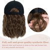S-noilite Baseball Cap Wig with Hair Extensions 8" Short Curly Wavy Bob Hairstyle Adjustable Hats with Hair Attached for Women Synthetic Brown Wavy Bob Hat Wigs Hair Piece(#10-Ash Brown)