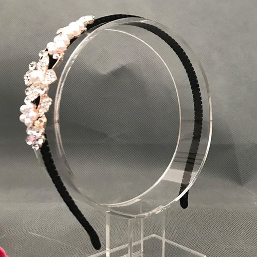lasenersm 1 Piece Clear Acrylic Headband Display Stand Single Headband Holder Hairband Display Stand Hair Hoop Holder Acrylic Headband Organizer, Transparent