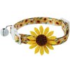 Flower Cat Collar with Detachable Sunflower Charm,Yellow Breakaway Kitten Collar with Bell