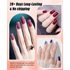 Fast Drying Nail Gel Glue Polish, Cherry Red Gel Polish Long-Lasting Air Dry Fast, 15ml Nude Regular Water-based Nail Lacquer Full Coverage High Glossy Shine Nail Art Home Manicure Gift for Ladies-07