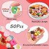 50Pcs Miniature Food Drinks Bottle Soda Pop Cans, Pretend Play Mini Kitchen Game Party Accessories Toys Hamburg Cake Ice Cream for 1/12 Doll House