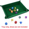 SIQUK Double Sided Dice Tray Folding Rectangle PU Leather and Dark Green Velvet Dice Holder