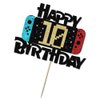 Bekaterea Video Game Happy 10th Birthday Cake Topper，Video Game Boy's 10th Birthday Level Up Party Cake decoration，boy girl gamer cake decoration，Video Game Theme Party Supplies