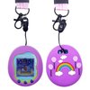 Xcivi Silicone Case Cover, Lanyard and Screen Protector Film for Tamagotchi Uni Virtual Interactive Pet Game Machine (Purple)