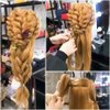 Mannequin Head with Hair 60% Human Hair24"-26" hair mannequin doll head hair styling manikin head Cosmetology Doll Head （Table Clamp Stand Included) (yellow)