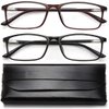 YTDBNS Reading Blue Light Blocking Glasses - 2 Pack Computer Readers Men Women Spring Hinge Black/Brown (black&brown, 1.0)