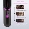 QUMOX Cordless Hair Straightener Brush, Portable Straightening Brush for Travel, Mini Hot Ionic Straightener Comb for Women, Ceramic Coating, Lightweight for Touch-ups (Charger Not Included)