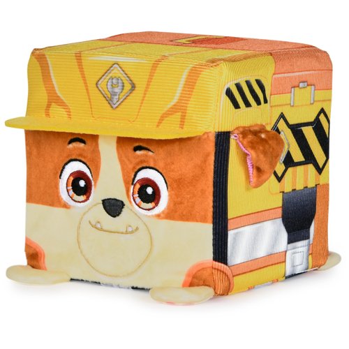 Rubble & Crew Stuffed Animals, Rubble, 4-Inch Cube-Shaped Plush Toy for Kids Ages 3 and Up