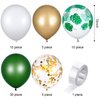 65 Pieces Jungle Safari Theme Balloons Green White Latex Balloons Palm Leaves Balloon Confetti Balloons with Balloon Arch Kit for Kids Boys Jungle Safari Birthday Baby Shower Decorations