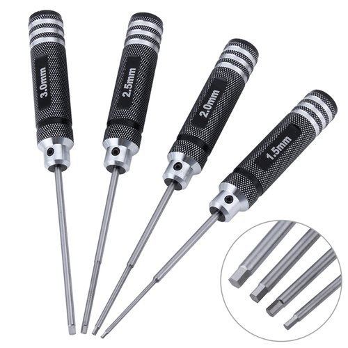 HobbyPark Hex Driver Set (1.5mm 2.0mm 2.5mm 3.0mm), Hex Nut Driver Set(4.0/5.5/7.0/8.0mm) Screwdriver Kit, 17mm Wheel Wrench, RC Screw Tray, Turnbuckle Wrench, RC Repair Tools Kit for RC Cars