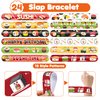 48 Sushi 24PCS Sushi Temporary Tattoos Sticker 24PCS Slap Bracelets Perfect for Themed Birthday Party Favors Baby Showers or Classroom Rewards Ideal Decor and Gifts for Girls and Boys