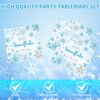 KHAIVI 40PCS Blue Snowflake Party Supplies Winter Wonderland Birthday Party Supplies Tableware Set Including Blue and Silver Snowflake Plates Napkins for Christmas Holiday Winter Parties