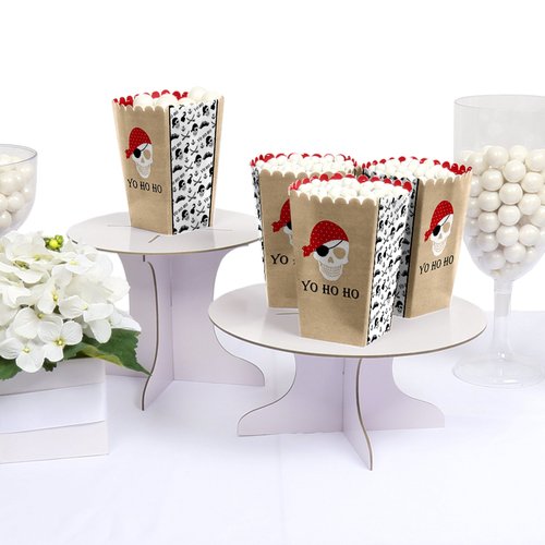 Beware of Pirates - Pirate Birthday Party Favor Popcorn Treat Boxes - Set of 12