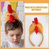 WRITWAA 1Pc Chicken Hair Hoop, Easter Headbands Cartoon Rooster Hair Bands for Halloween Decorations, Animals Ears Headdress Cute Headbands for Cosplay Party, Brown