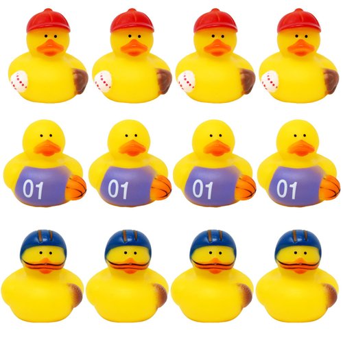 Sport Rubber Ducks 12 Sports Rubber Duckies Sports Player Rubber Ducks - Sports Party Favors All Sports Party Decorations Sport Theme Baby Shower Birthday Sports Decor Novelty Character Rubber Ducks