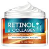 Retinol and Collagen Face Cream, Retinol Face Moisturizer with Hyaluronic Acid, Day & Night Anti Aging, Reduces Wrinkles, Fine Line, Hydrating Facial Moisturizer for Women Men Moisturizing Skin