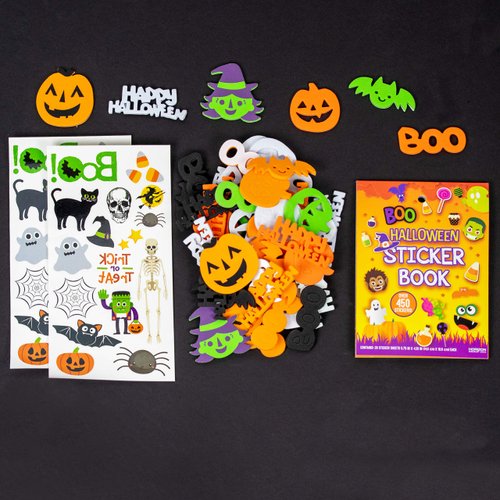 Horizon Group USA Halloween Sticker & Tattoo Party Pack, Includes 450+ Stickers, 15+ Temporary Tattoos & More, Great For Halloween Arts And Crafts For Kids & Bags Goodies Multi-Color