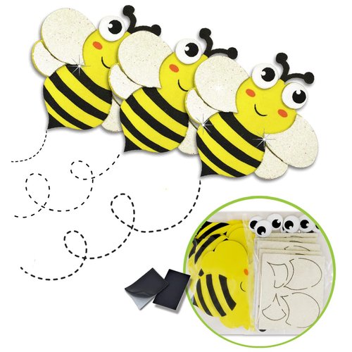 Bee Stickers - Bees for Crafts 12 Bumble Bee Craft Sticker Activity Spring Craft Kits for Kids Summer Activities for Kids Bug Stickers for Kids Bumble Bees for Crafts Spring Foam Stickers Bee Magnets
