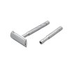 Pearl K2 Dual handle Double Edge Safety Razor made with Brass Metal Handle - New Premium Razor with two handle (long & short) and 10 Premium Stainless Steel Blades for smooth & Irritation-free shave