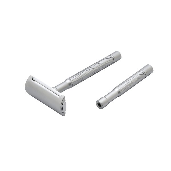 Pearl K2 Dual handle Double Edge Safety Razor made with Brass Metal Handle - New Premium Razor with two handle (long & short) and 10 Premium Stainless Steel Blades for smooth & Irritation-free shave