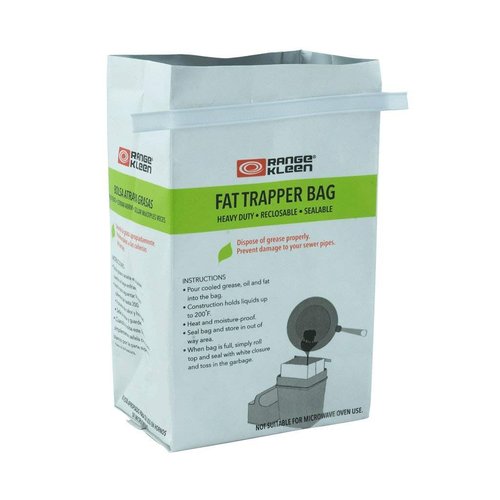 Fat Trapper System/Grease Storage Container with TWELVE Disposable Grease Bags for Bacon Grease and Kitchen Cooking Oil Disposal