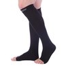 Doc Miller Open Toe Compression Socks, 15-20 mmHg, Toeless Compression Socks Women and Men for Maternity, Shin Splints & Calf Recovery, 1 Pair Black Knee High Medium