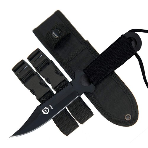 GASHER Scuba Diving Knife with Leg Straps & Sheath, Razor Sharp - Lightweight Diving Equipment for Spearfishing, Snorkeling, Hunting, Rescue & Water Sports