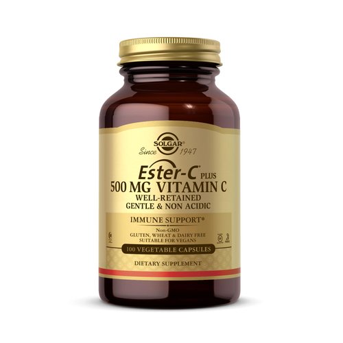 Solgar Ester-C Plus 500 mg Vitamin C (Ascorbate Complex), 100 Vegetable Capsules - Gentle &amp; Non A...