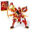 WULOBOOI Fire Mech Toy Building Blocks Set, Red Ninja Figure Warrior Hero Display Model Toy, Armored Battle Robot Adventure Playset Birthday Christmas Creative Gifts for Boys Girls