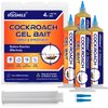 Roach Gel Bait Indoor and Outdoor: Cockroach Killer Repellents for German Cockroaches, Small Roaches – Cockroach Deterrent for Homes and Kitchens – Pet Safe Roach Control 4-Tubes