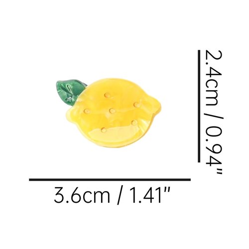 Mini Lemon Hair Clip,Acetate Hair Claw,Small Hair Clips for Women,Pack of 2