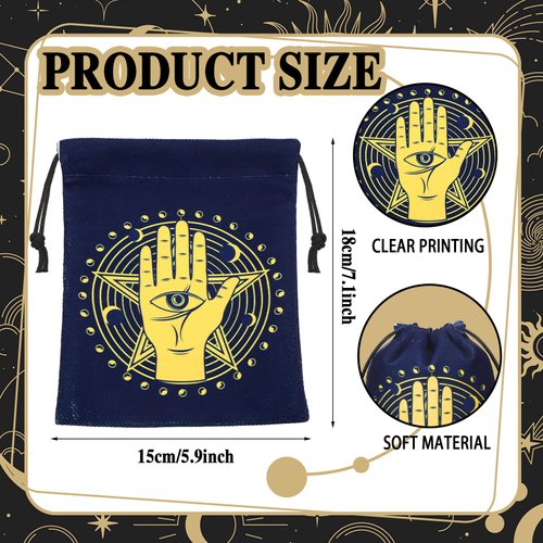 Kacctyen 16 Pcs Tarot Card Velvet Storage Bag Bulk Tarot Card Bag Velvet Drawstring Bag Dice Tarot Card Holder Jewelry Pouch for Enthusiasts Hand Gift Bags, 7.1 x 5.9 Inches