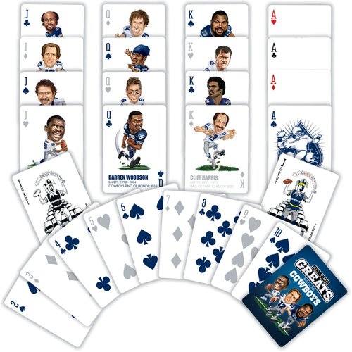 MasterPieces Family Games - Dallas Cowboys All-Time Greats Playing Cards - Officially Licensed Playing Card Deck for Adults, Kids, and Family