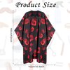 AOZUO Hair Cutting Cape, Hairdresser Apron Salon Cape with Adjustable Elastic Hooks Floral Pattern Barber Cape for Hair Stylist Hair Dye (Red)