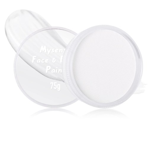 Mysense 75g Clown White Face Body Paint Makeup,High Capacity Water Activated Painting for Adults Children Skeleton Skull Day of the Dead Cosplay SFX Costumes Festivals Halloween,75g