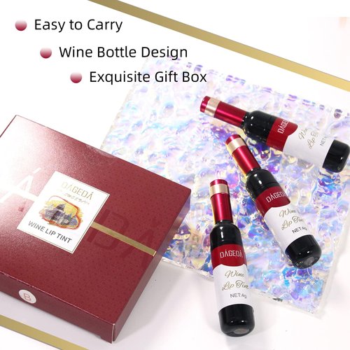 DAGEDA 6Pcs Velvet Wine Lip Tint,Matte Lipstick Velvety Lip Makeup Set, Highly Pigmented Liquid Lipstick, Non-stick Cup Lip Makeup Kit for Girls Women(A Set)