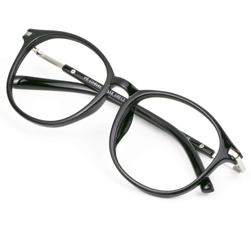 VisionGlobal Blue Light Blocking Glasses for Women/Men, Anti Eyestrain, Computer Reading, TV Glasses, Stylish Oval Frame, Anti UV, Anti Glare(Black,2.50 Magnification)