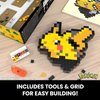 Mega Pokémon Pikachu Construction Set, Articulated Figure, Retro Pixelated Style, 15 cm, Wall or Table Decoration, 400 Pieces, Collectable, Children's Toy, Age 7 Years, HTH74
