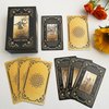 Qcsdckot Black Gold Tarot Cards Set, Tarot Cards for Beginners with Meanings on Them, Tarot Cards Deck with Guide Book, Gold Gilded Edges