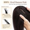 Rich Choices 100% Human Hair Extensions Hair Toppers for Women Real Human Hair Clip In Hair Topper With Bangs For Women Women Hair Topper With Thinning Hair#1B Natural Black 12'' 38g