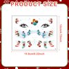 HIFANMM 8Pcs Christmas Fake Tattoos Xmas Cartoon Face Temporary Tattoos Santa Claus Gingerbread Xmas Reindeer Stockings Tattoo Stickers for Adults Kids Eye Makeup Kit for Face Decor Supplies
