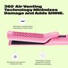 Trademark Beauty Airflow Styling Flat Iron, 2 in 1 Hair Straightener & Curler, Ceramic Plates, Tourmaline Coating, 360 Degree Air Vents, Sunny Styler - Pink