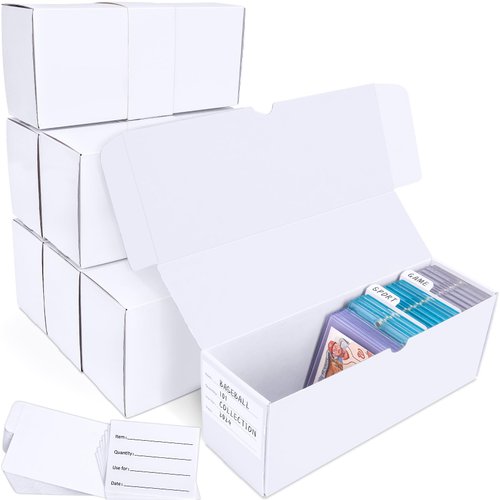 Leyzan Trading Card Storage Box for Toploaders & Magnetic Card Holders, 7-Pack Cardboard Storage Box with dividers for TCG/Magic/Mtg Organizer and Collection, 10.5in Vertical