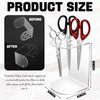 Colingmill 2 Pcs 6 Hole Acrylic Salon Shear Holder Clear Acrylic Scissors Holder Rack Shear Organizer Hairdresser Combs Clips Storage Container for Barber Shop Hair Stylist Groomers Office Home