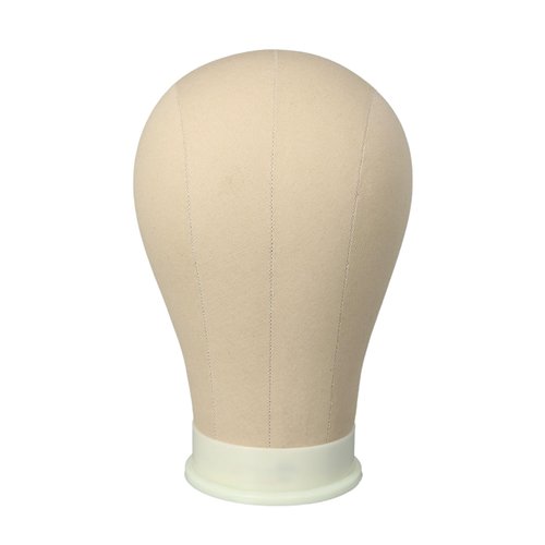 24 Inch Canvas Block Head Mannequin Head for Wigs Salon Wig Head with Mount Hole for Wig Making,Weave Hair Braiding Stand Hat Display Stand,Hairstyle Doll Head Durable Easy to Put Pins In & Out